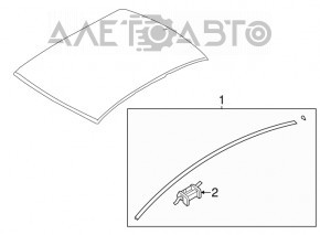 Decorația acoperișului stânga Hyundai Sonata 11-15 nou original OEM