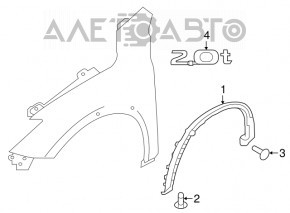 Capacul aripii din față dreapta Infiniti QX30 17- FWD