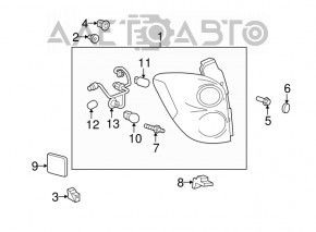 Lampa dreapta Chevrolet Equinox 10-15, post-restilizare.