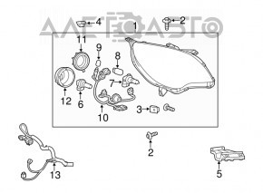 Far stânga față goală Chevrolet Equinox 10-15 pre-restilizare