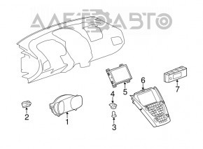 Tabloul de bord al Chevrolet Equinox 10-15, deteriorat, prindere ruptă, zgârieturi.