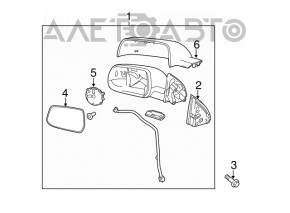 Oglindă laterală stângă Chevrolet Equinox 10-14, 5 pini, încălzire, neagră 565Q