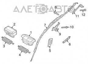 Airbag-ul pasagerului din bordul Jeep Cherokee KL 14-18.