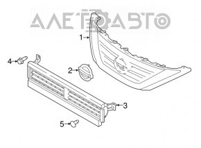 Решетка радиатора grill Nissan Altima 16-18 рест без эмбл