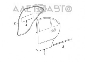 Уплотнитель двери задней левой Mercedes CLA 14-19