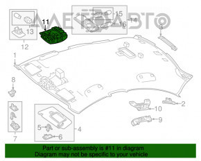 Plafonul de iluminare frontal pentru Mercedes CLA 14-19 negru sub geam