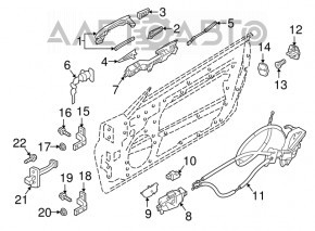 Set de 4 metice de fixare a balamalei usii frontale stangi superioare pentru Infiniti QX50 19-