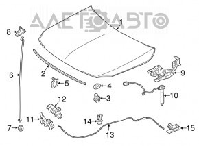 Blocare suport bara capota Mercedes CLA 14-19