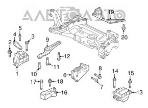 Кронштейн двигателя правый VW Atlas 18- 3.6