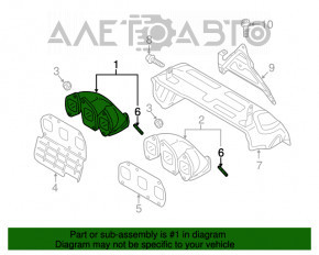 Коллектор выпускной цилиндр 1-3 VW Passat b7 12-15 USA 3.6