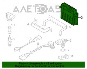 Modulul ECU al motorului VW Passat b8 16-19 USA 3.6