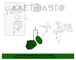 Pompa de apă VW Passat b7 12-15 SUA 2.0TDI