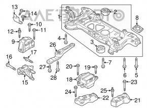 Кронштейн двигателя VW Passat b7 12-15 USA 2.0 TDI OEM