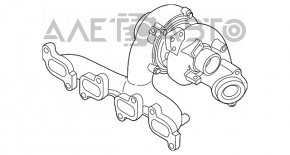 Turbina completă cu colector și conducte de răcire VW Passat b7 12-15 SUA diesel 106k