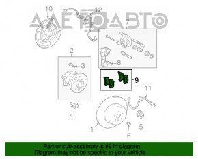 Plăcuțe de frână spate pentru Lexus RX300 RX330 RX350 RX400H 04-09