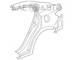 Aripa spate dreapta Acura ILX 13-18, neagra, cu mici lovituri