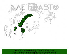 Partea din față dreapta Honda Insight 19-22 grafit pe caroserie.