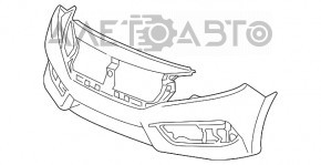 Бампер передний голый Honda Civic X FC 19-21