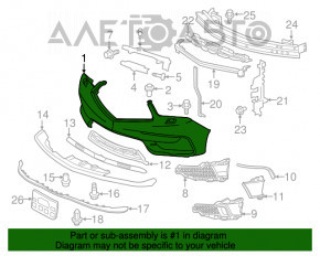 Bara față goală Acura MDX 17-20 restilizată, nouă, originală OEM