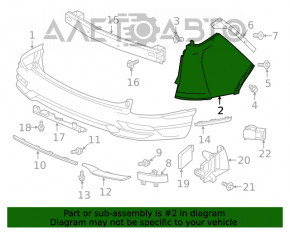 Бампер задний голый правый Honda CRV 17-22