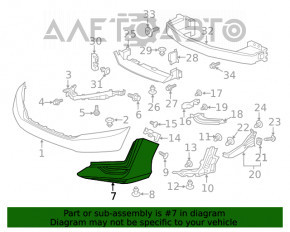 Бампер передний голый правая часть Honda Clarity 18-21 usa
