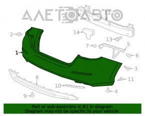 Bara spate goală Honda Insight 19-22 grafit NH797M