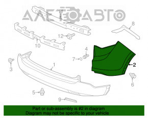 Бампер задний голый левый клык Honda CRV 12-14 дорест