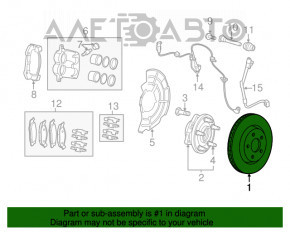 Placă de frână față dreapta Jeep Grand Cherokee WK2 11-21 cod br1, br6