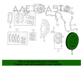 Placă de frână față dreapta pentru Jeep Grand Cherokee WK2 15-22 cod br2