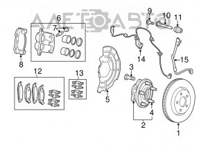 Placă de frână față dreapta pentru Jeep Grand Cherokee WK2 15-22 cod br2