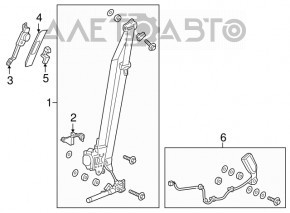 Centura de siguranță pentru pasageri Honda CRV 17-22 gri, cu tensionator, pentru curățare chimică.