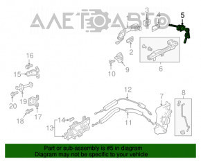 Burlanul de blocare din fața stânga a mașinii Honda Accord 18-22