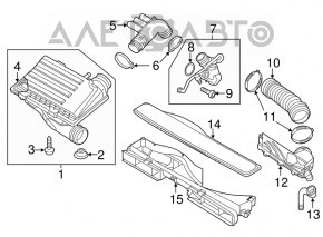 Corpul filtrului de aer VW Jetta 11-18 USA 1.4T hibrid