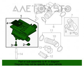 Corpul filtrului de aer VW Jetta 11-18 USA 1.4T, suportul este rupt.