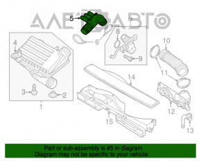 Воздуховод VW Jetta 11-18 USA 1.4T от фильтра