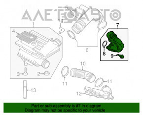 Воздуховод VW Jetta 11-18 USA 1.4T hybrid на коллектор