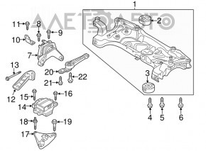 Suport motor dreapta VW Jetta 13-16 SUA 1.4T hibrid