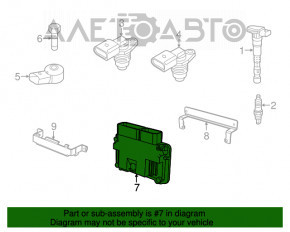 Blocul ECU al calculatorului motorului VW Jetta 13-16 SUA 1.4T hibrid