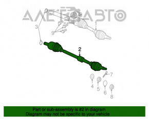 Ax cu roți față dreapta pentru Jeep Compass 11-16 2.4 tip 2