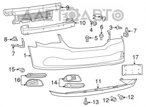 Suportul pentru bara de protecție față dreapta Dodge Grand Caravan 11-20, nou, original