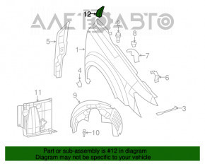 Треугольник накладка крыла передний правый Dodge Journey 11- OEM