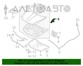 Bucla capotei dreapta Dodge Journey 11- nou OEM original