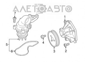 Помпа водяная Audi Q7 4L 10-15