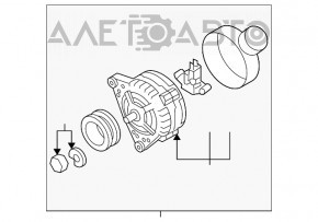 Генератор VW Jetta 11-18 USA 2.0 нет фрагмента задней крышки, сломана фишка