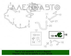 Flanșa sistemului de răcire Audi Q5 8R 09-17 2.0T nou OEM original