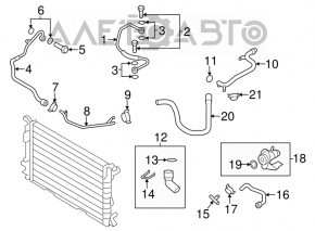 Flanșa sistemului de răcire Audi Q5 8R 09-17 2.0T nou OEM original