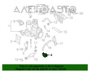 Supapa de control a clapetei colectorului de admisie VW Tiguan 18-