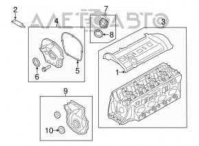 Capacul blocului cilindric complet asamblat Audi A4 B9 17- 2.0T