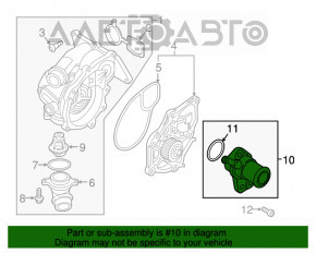 Flanșa sistemului de răcire VW Passat b7 12-15 USA 1.8T