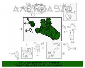 Turbina completă cu colector și conducte de răcire VW Passat b7 12-15 USA 1.8T 89k